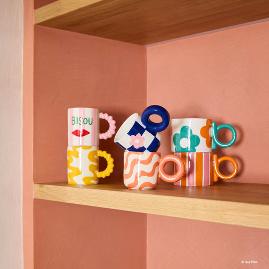 Mug Inès XL Orange et Rose