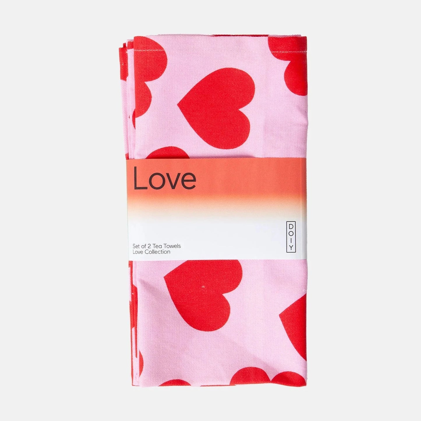 Set de 2 Torchons Love Rouge