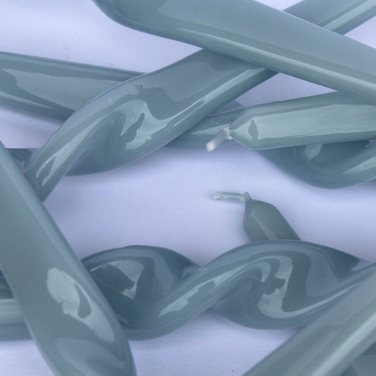 Set de 3 Cierges Torsadés Bleus