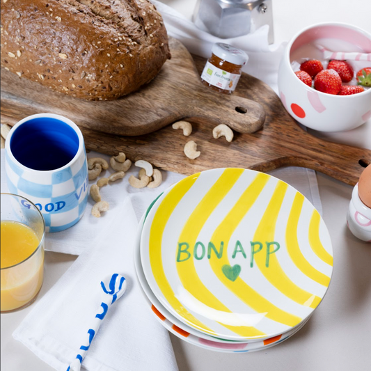 Assiette Jaune Bon App Que Rico - Doux Comme Nous