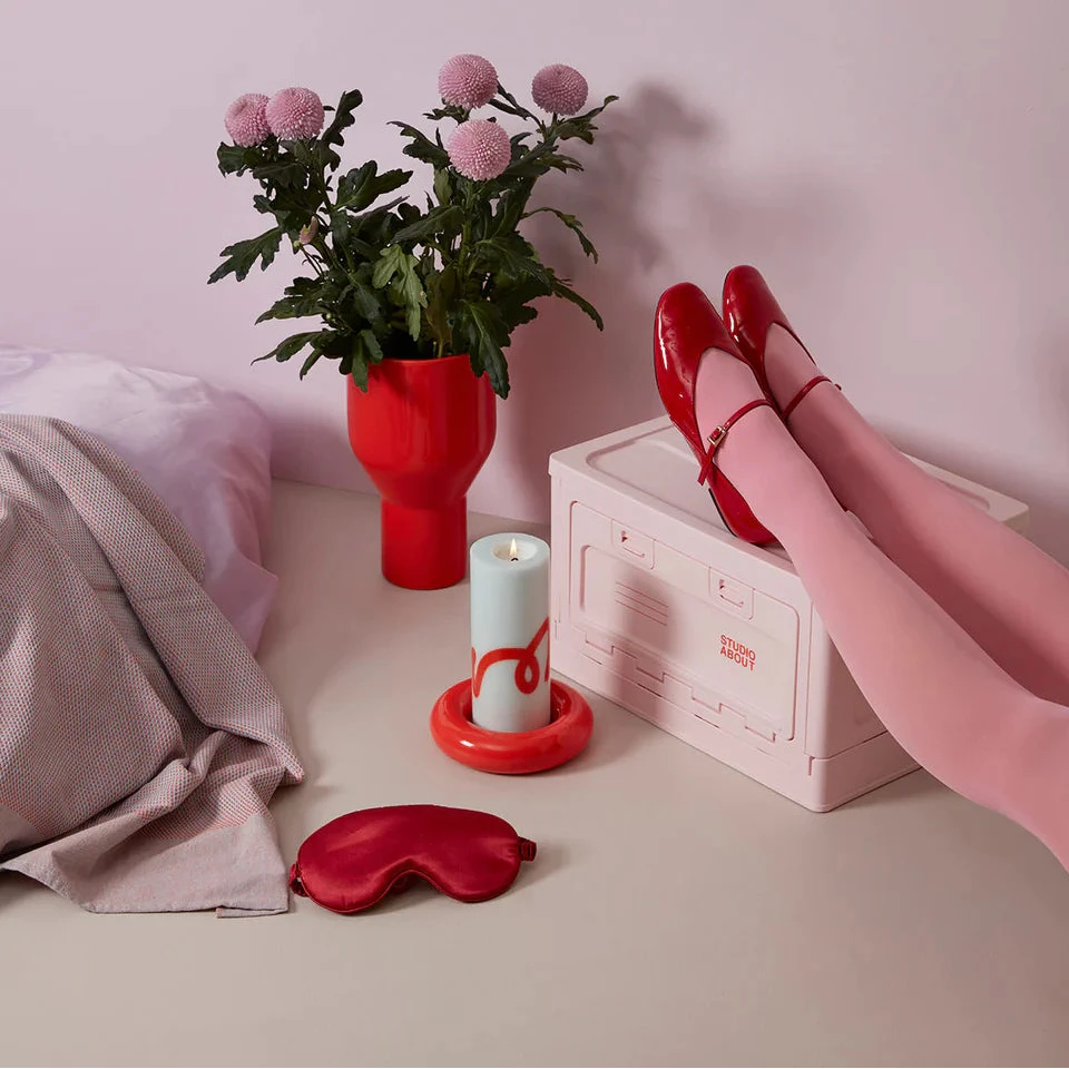 PILLAR CANDLE MINT RED STUDIO ABOUT - DOUX COMME NOUS