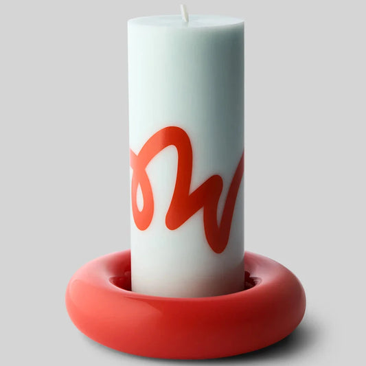 PILLAR CANDLE MINT RED STUDIO ABOUT - DOUX COMME NOUS