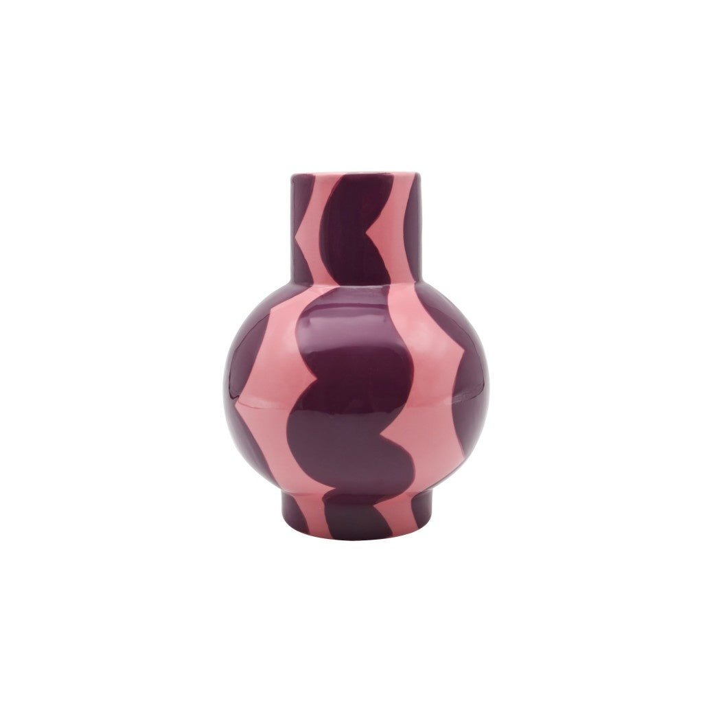 Vase Gaspar Wavy Bordeau et Rose