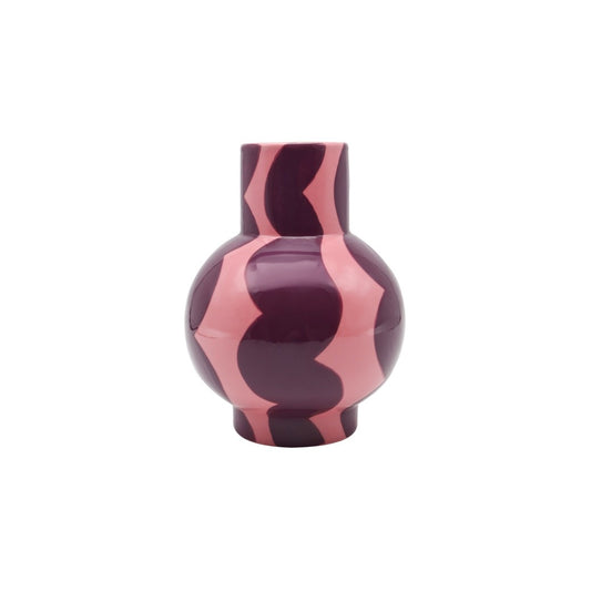 Vase Gaspar Wavy Bordeau et Rose