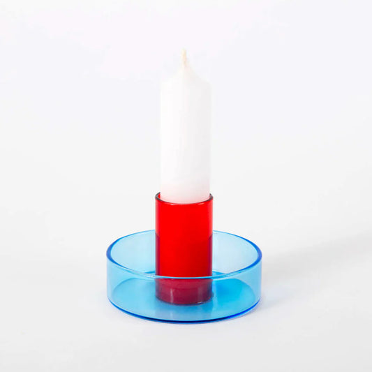 Bougeoir Duo Tone Rouge et Bleu