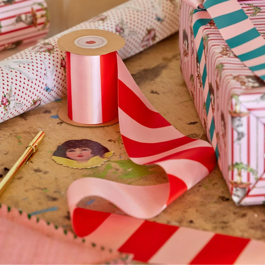 Ruban en Satin Rose et Rouge