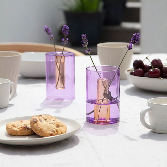 Mini Vase Réversible Lilas et Pêche