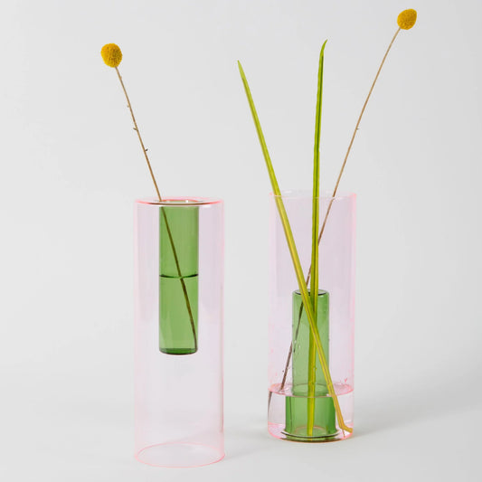 Vase Réversible Rose et Vert