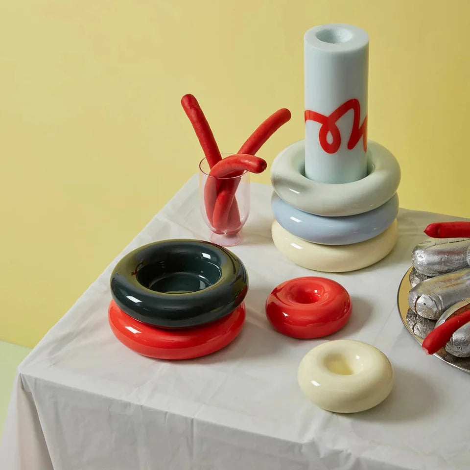 BOB CANDLE HOLDER LARGE RED STUDIO ABOUT - DOUX COMME NOUS