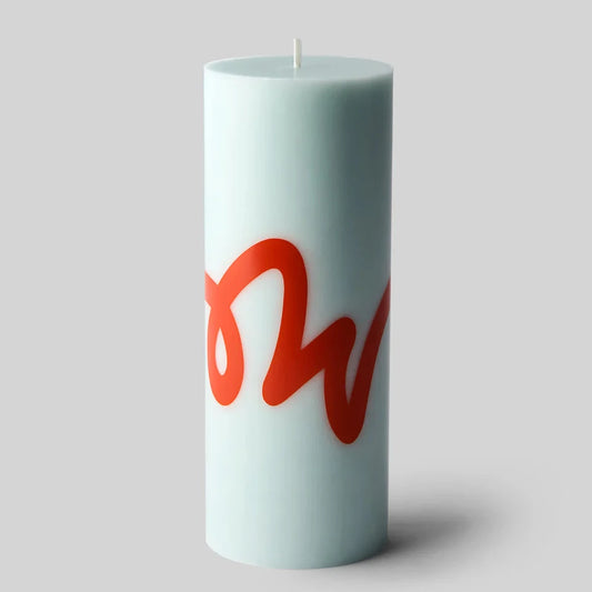 PILLAR CANDLE MINT RED STUDIO ABOUT - DOUX COMME NOUS